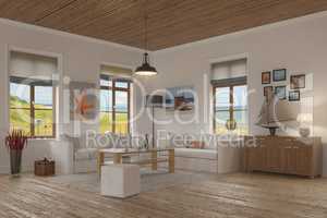 apartment - living room - baltic sea