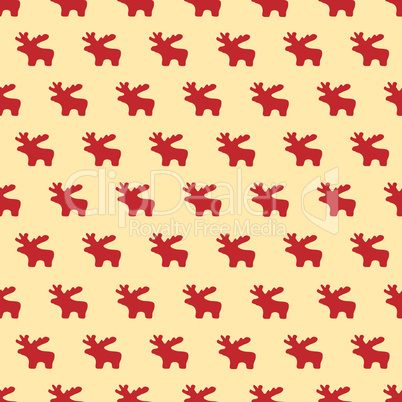 Christmas seamless pattern with red reindeer