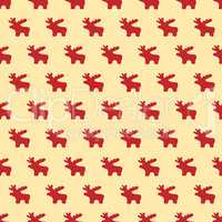 Christmas seamless pattern with red reindeer