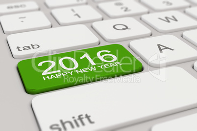 keyboard - 2016 happy new year - green