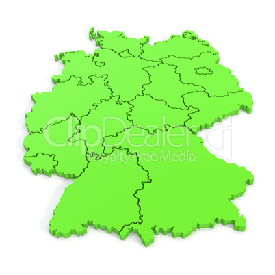 3D map of germany in green