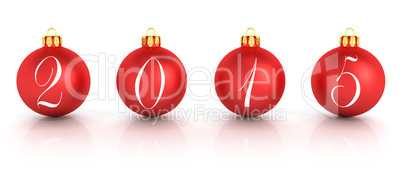 Four Red Christmas Balls