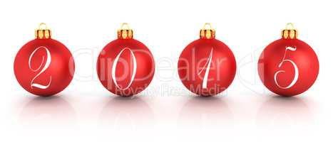 Four Red Christmas Balls