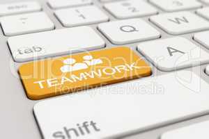 keyboard - teamwork - orange