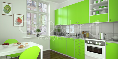 modern kitchen - green