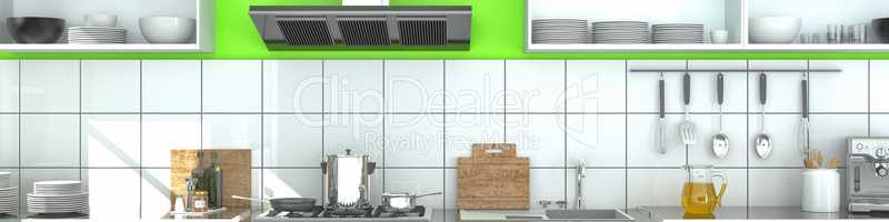 modern kitchen panorama