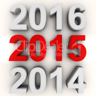 Render of the new year 2015 in red