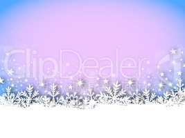 X-Mas Card - Snowy - Blue - Pink