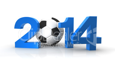 3D - Fussball 2014 blau
