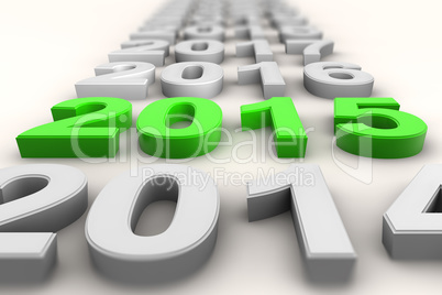 Render of the new year 2015 in green