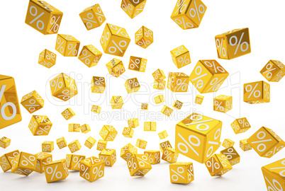 falling percent cubes orange