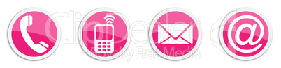 Four contacting sticker symbols in magenta - buttons