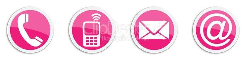 Four contacting sticker symbols in magenta - buttons
