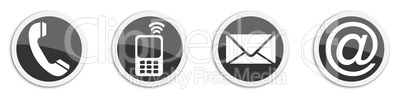 Four contacting sticker symbols in black - buttons