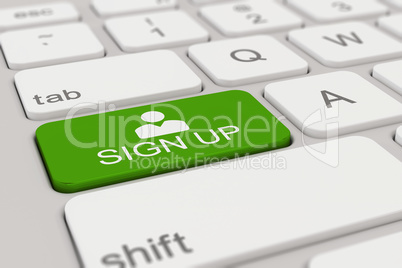 keyboard - sign up - green