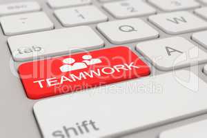 keyboard - teamwork - red