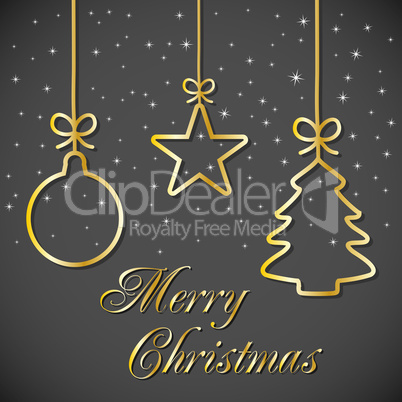 Christmas Card - Black-Gold
