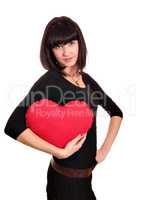 beauty girl with valentine heart