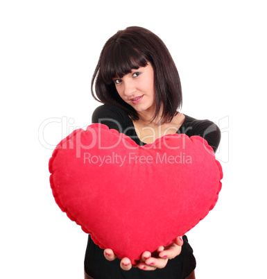 beauty girl with valentine heart