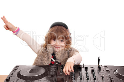 little girl dj play music