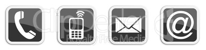 Four contacting sticker symbols in black - cube
