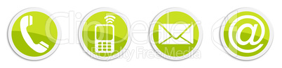 Four contacting sticker symbols in green - buttons