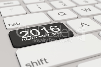 keyboard - 2016 happy new year - black