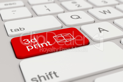 keyboard - 3d print - red
