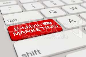keyboard - email marketing - red