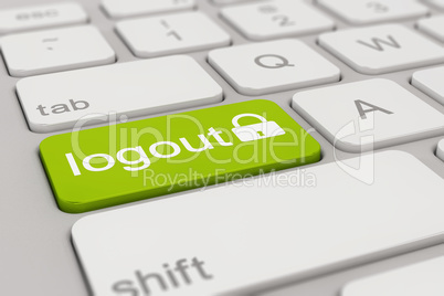 keyboard - logout - green