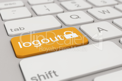 keyboard - logout - yellow