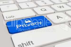 keyboard - privacy - blue