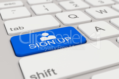 keyboard - sign up - blue