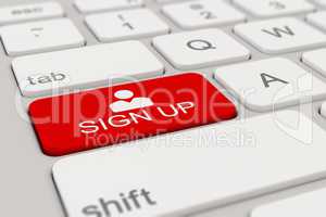 keyboard - sign up - red
