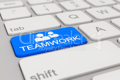 keyboard - teamwork - blue