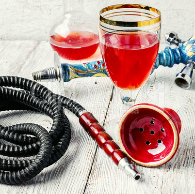 Hookah and wine