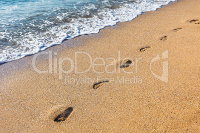 Footmarks on the sandy beach