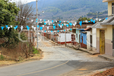 The main street of Tzintzuntzan in Mexico