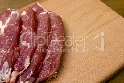 Sliced pork meat