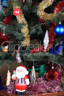 toys on green christmas fir