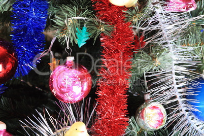 toys on green christmas fir toys on green christmas fir