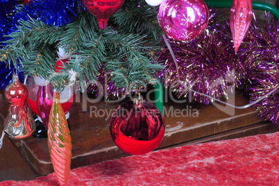 toys on green christmas fir