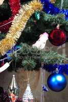 toys on green christmas fir