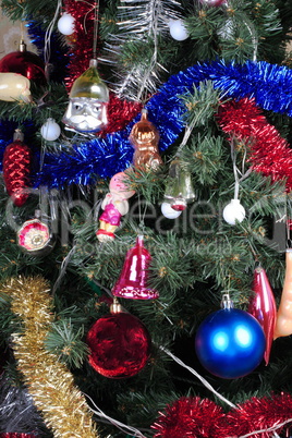 toys on green christmas fir