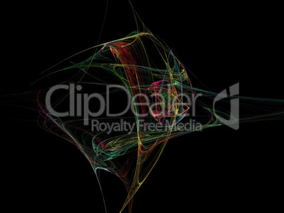 image of one Digital Fractal on Black Color