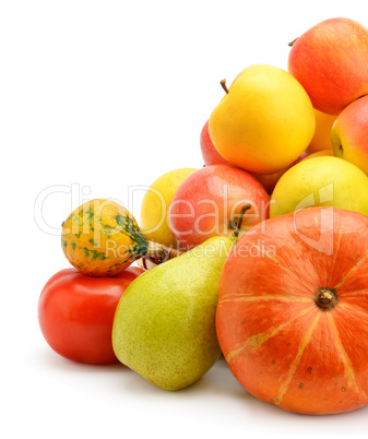 fruit and berries isolated on a white background