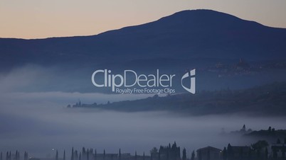 Morning Mist in the Italian Mountains
