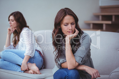 Woman ignoring her friend after an argument