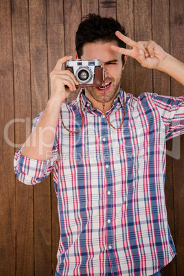 Man photographing with camera