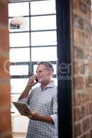 Man talking on mobile phone